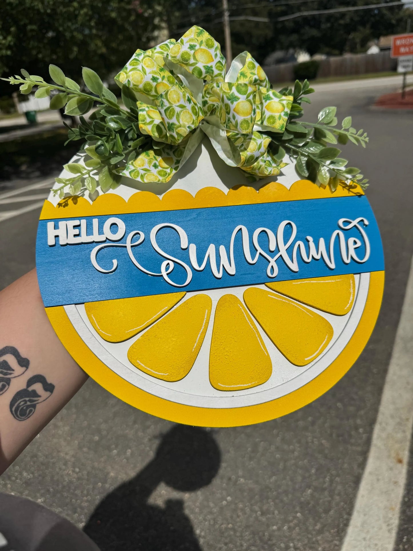 Hello Sunshine Summer Lemon Door Sign – SHIRLEY'S FLOWERS & SWEETS, Nashua NH