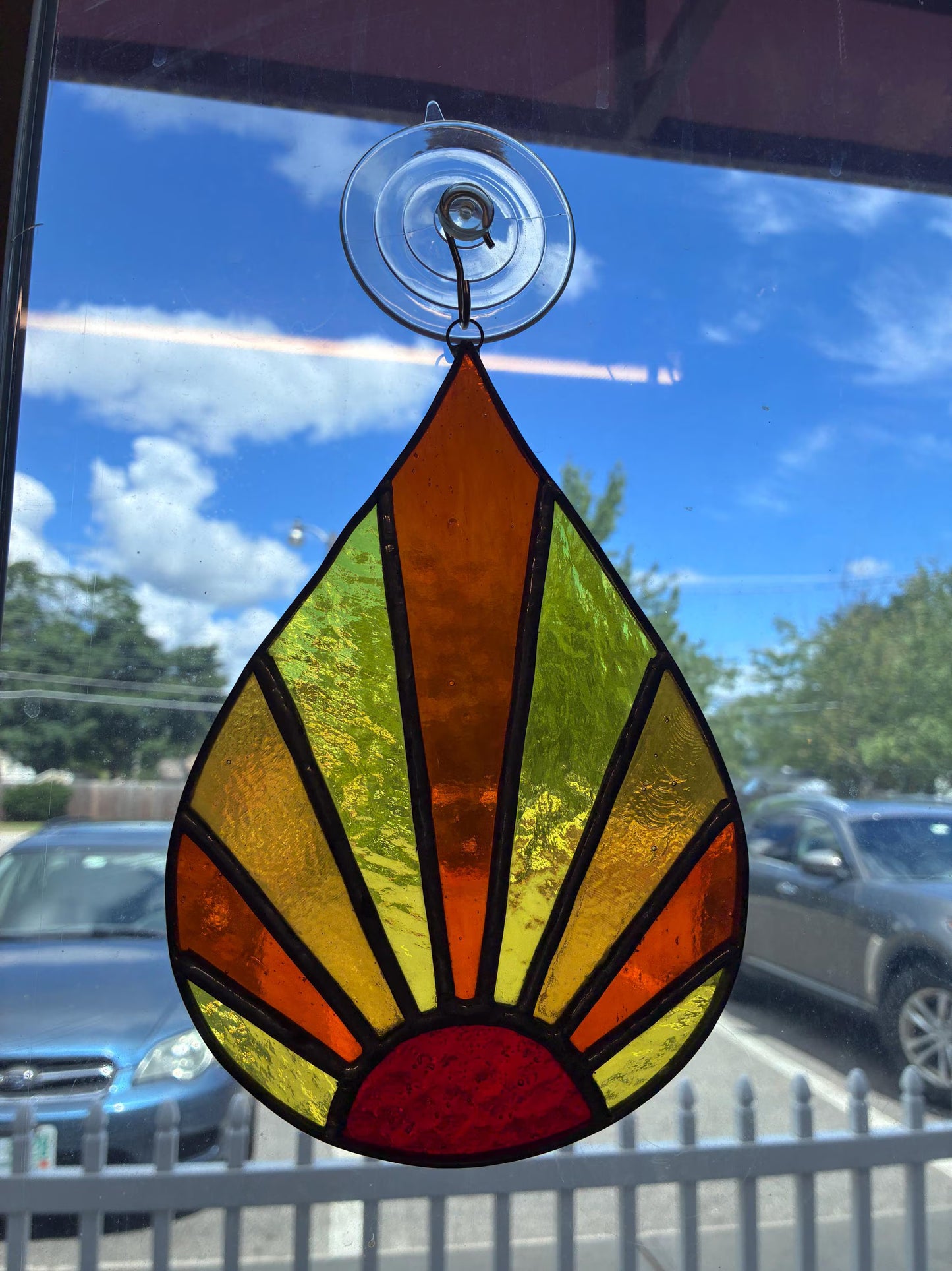 Stained Glass Abstract Sun Drop – SHIRLEY'S FLOWERS & SWEETS, Nashua NH