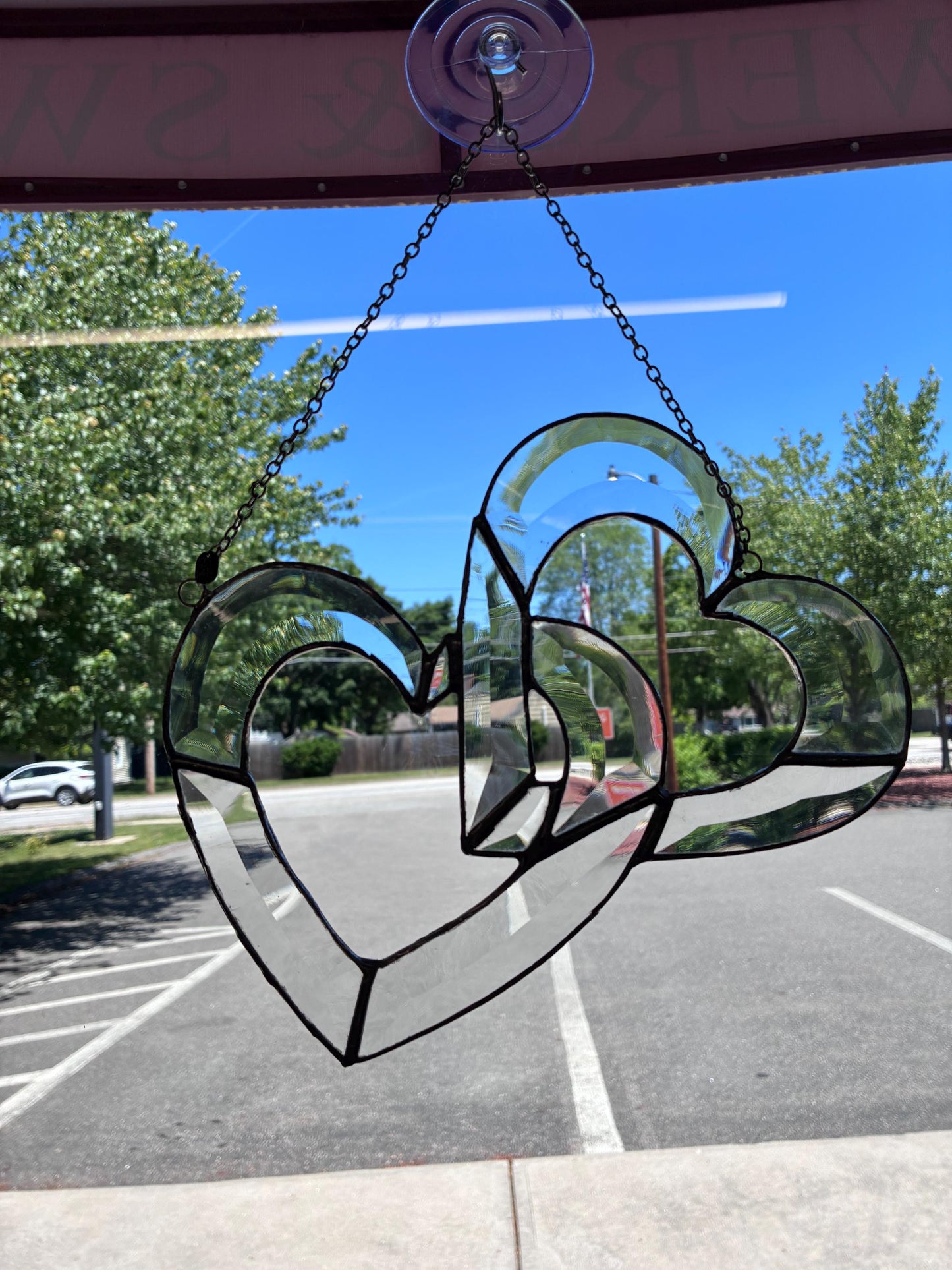 Overlapping 2 Hearts Stained Glass – SHIRLEY'S FLOWERS & SWEETS, Nashua NH
