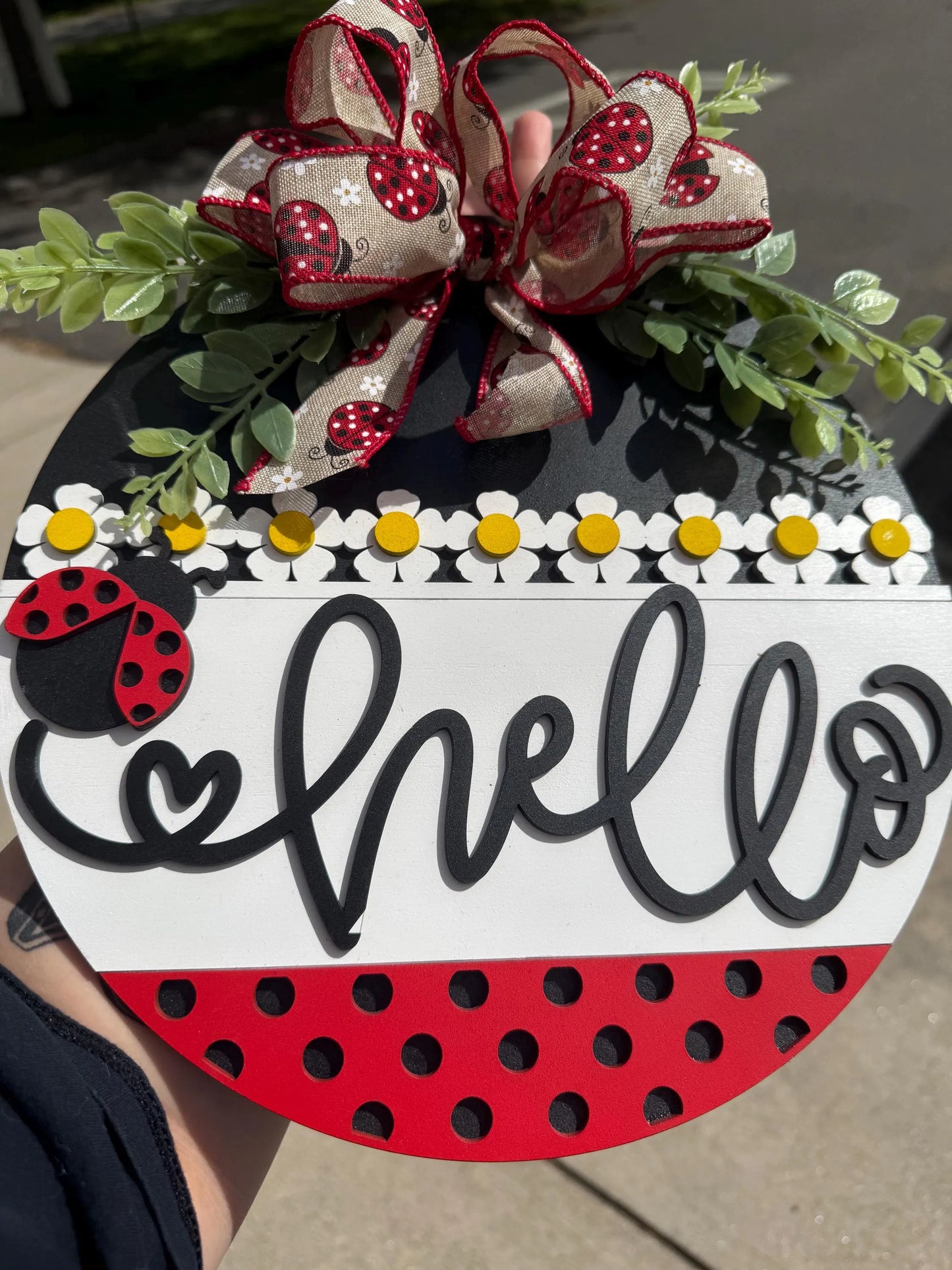 Lady Bug Hello Sign