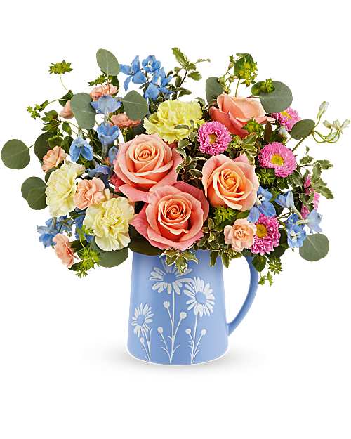 Daisy Dreams Pitcher – SHIRLEY'S FLOWERS & SWEETS, Nashua NH
