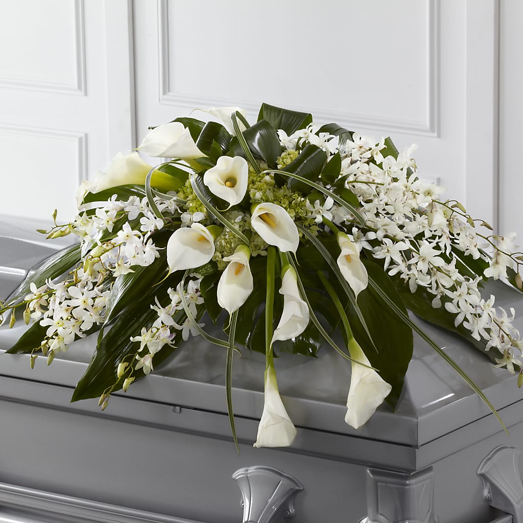 Angel Wings Casket Spray – SHIRLEY'S FLOWERS & SWEETS, Nashua NH