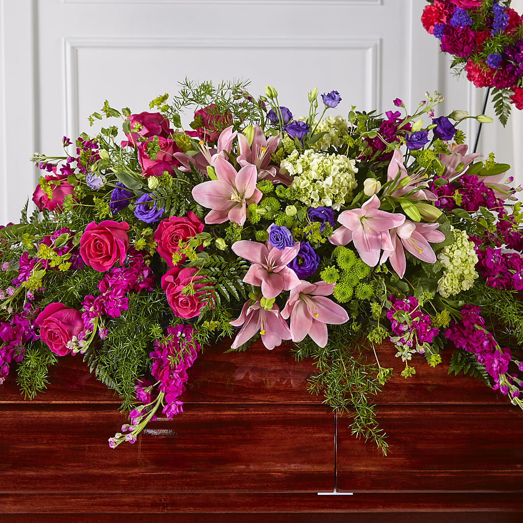 Radiant Tribute Casket Spray – SHIRLEY'S FLOWERS & SWEETS, Nashua NH