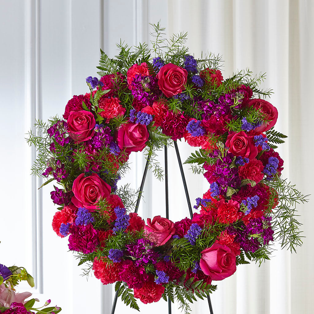 Calming Colors Wreath – SHIRLEY'S FLOWERS & SWEETS, Nashua NH