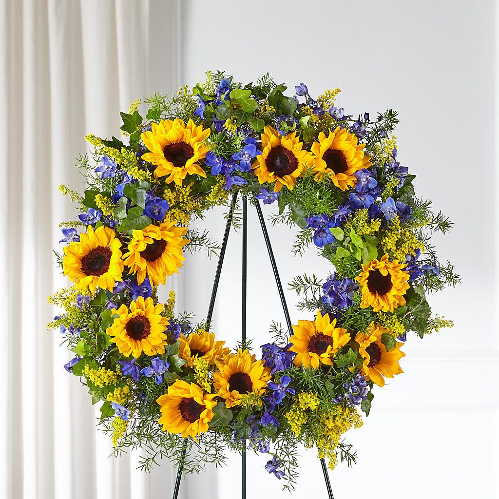 Bright Rays Wreath – SHIRLEY'S FLOWERS & SWEETS, Nashua NH