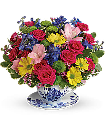 Dutch Garden Tea Cup – SHIRLEY'S FLOWERS & SWEETS, Nashua NH