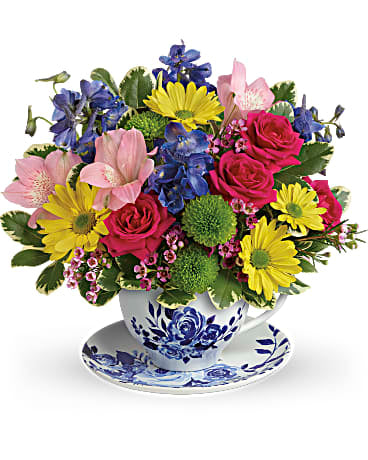 Dutch Garden Tea Cup – SHIRLEY'S FLOWERS & SWEETS, Nashua NH