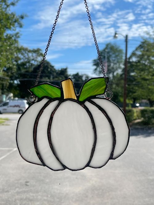 Stained Glass White Pumpkin