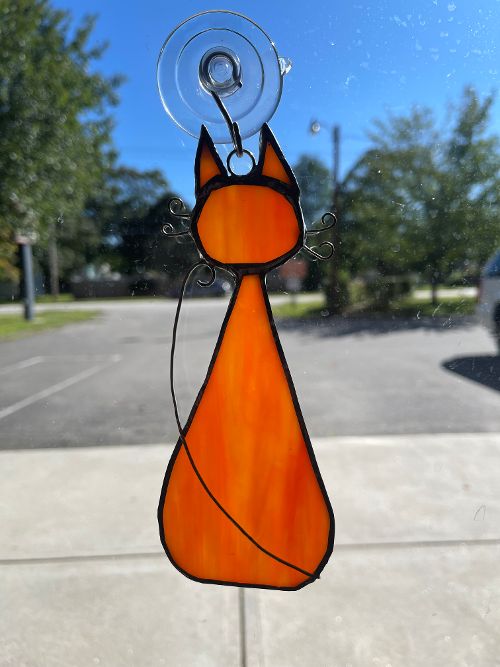Stained Glass Orange Cat