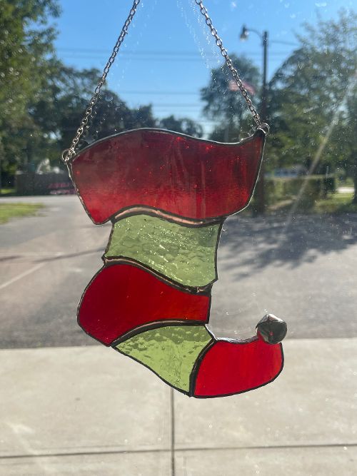 Stained Glass Elf Shoe