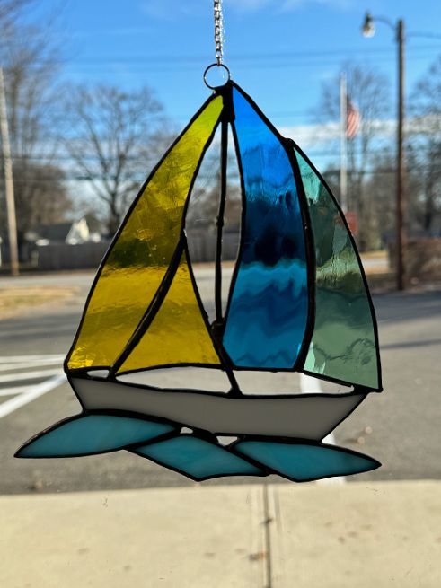 Stained Glass Sailboat – SHIRLEY'S FLOWERS & SWEETS, Nashua NH