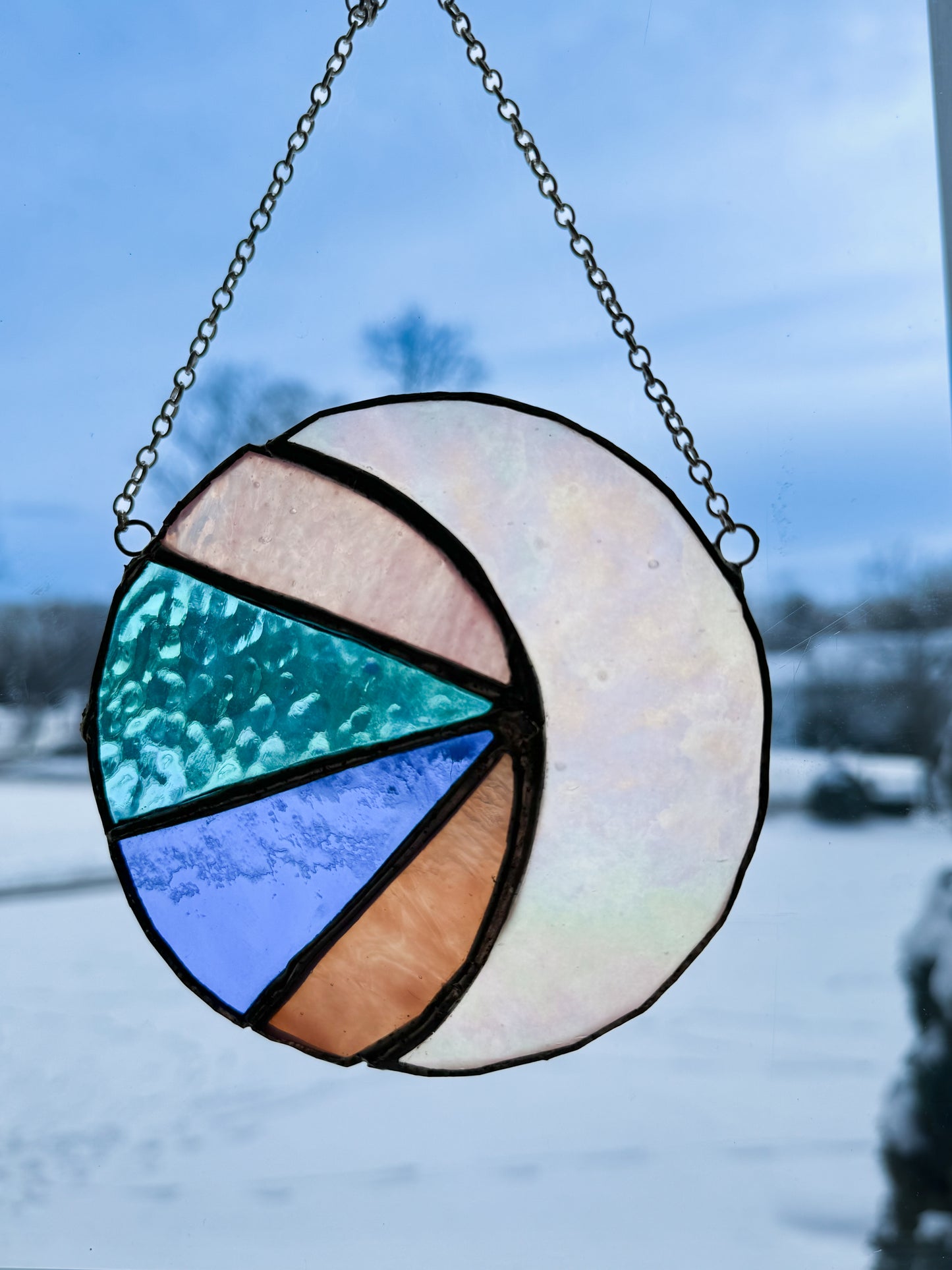 Stained Glass Abstract Moon
