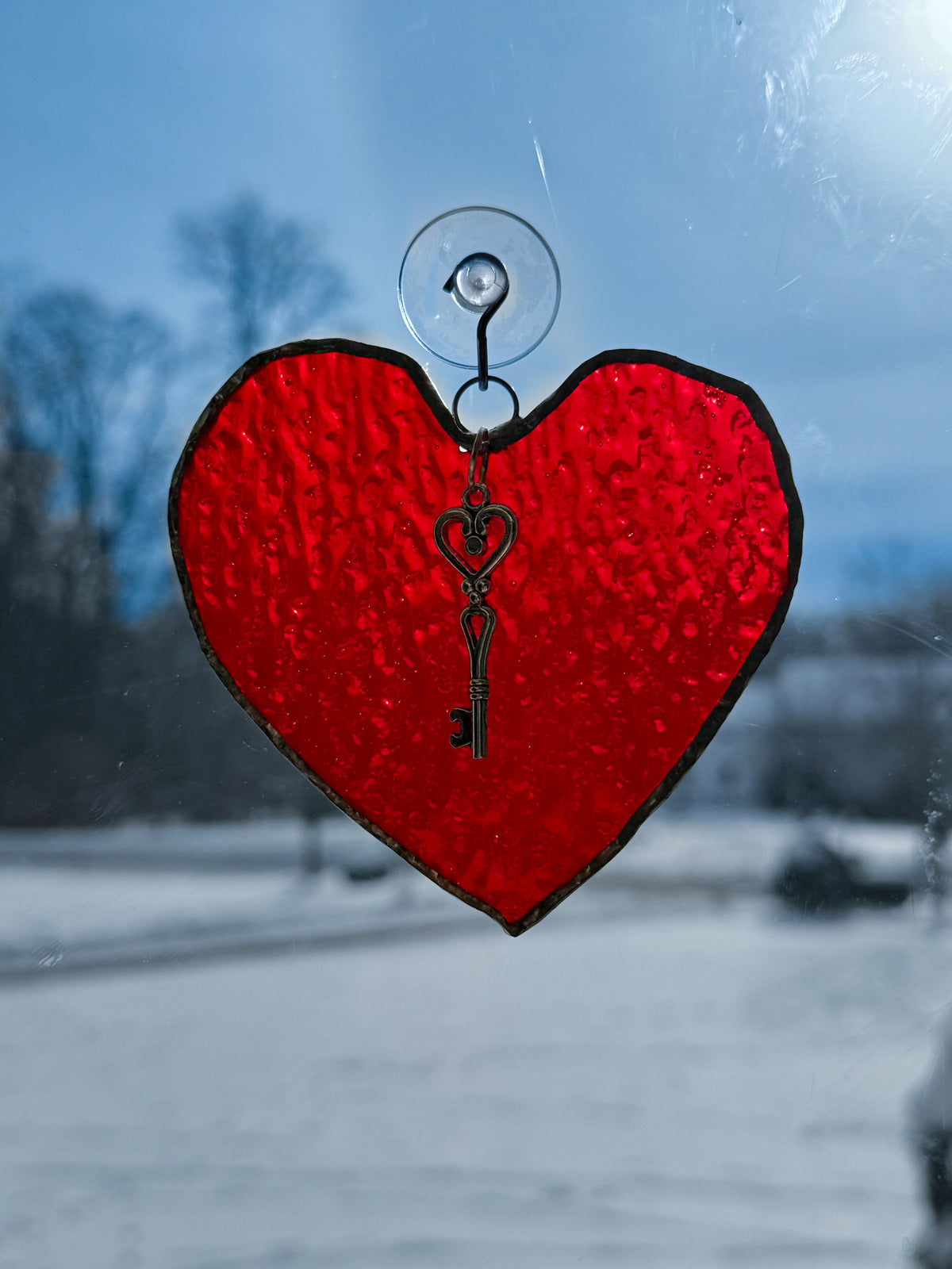 Stained Glass Mini Heart with Key – SHIRLEY'S FLOWERS & SWEETS, Nashua NH