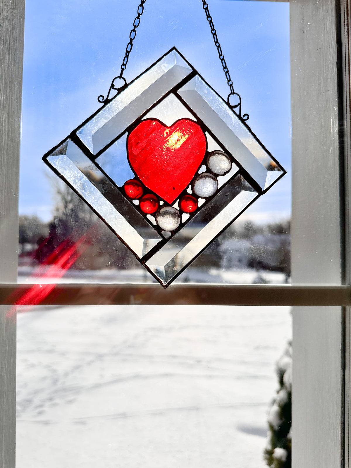 Stained Glass Beveled Heart – SHIRLEY'S FLOWERS & SWEETS, Nashua NH