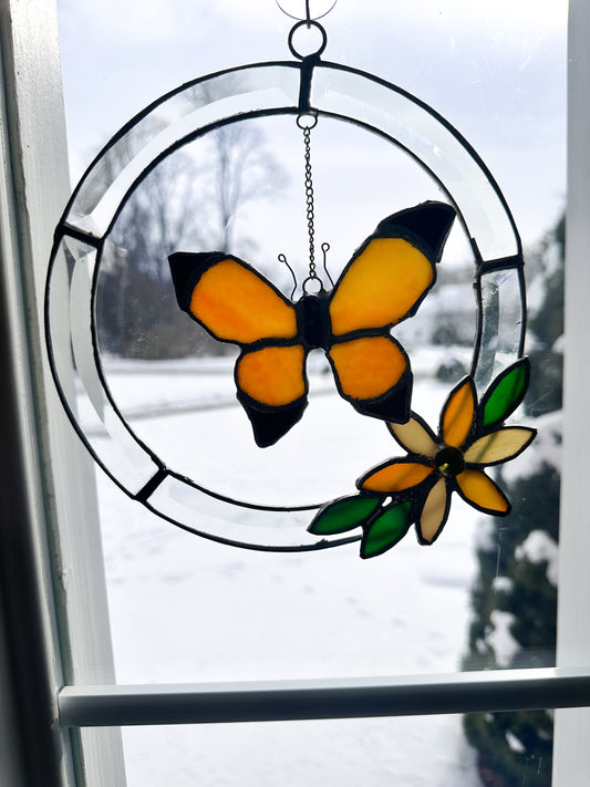 Stained Glass Floating Butterfly