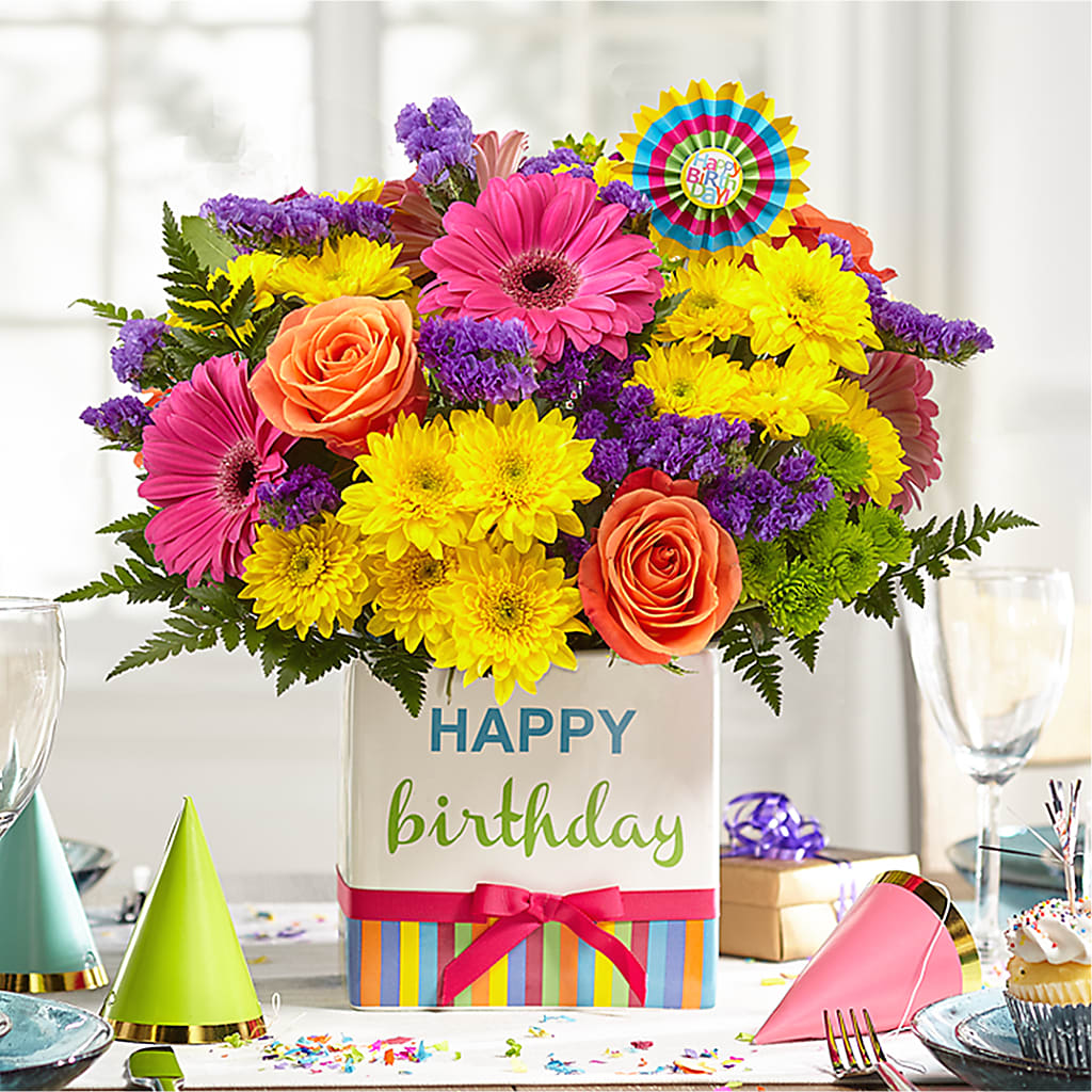 Birthday Brights Bouquet – SHIRLEY'S FLOWERS & SWEETS, Nashua NH