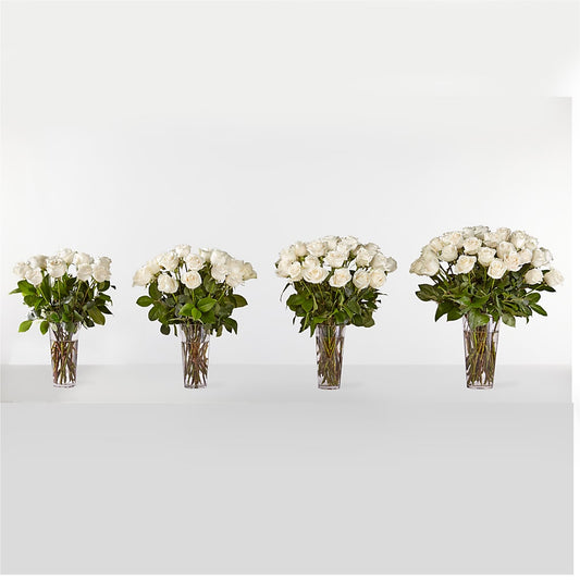 Long Stem White Rose Bouquet – SHIRLEY'S FLOWERS & SWEETS, Nashua NH