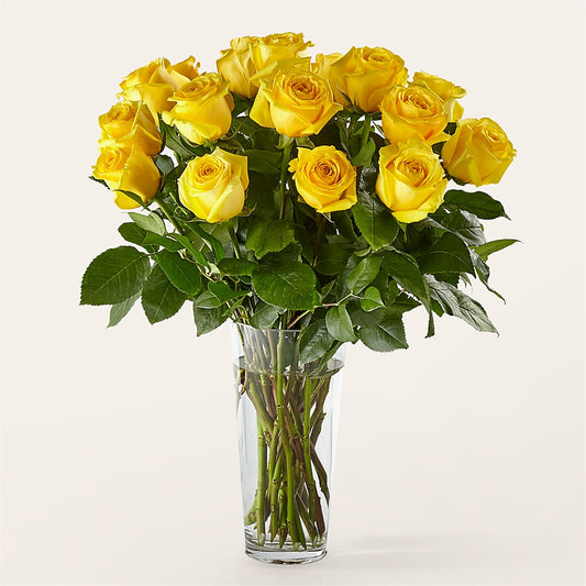 Long Stem Yellow Rose Bouquet – SHIRLEY'S FLOWERS & SWEETS, Nashua NH