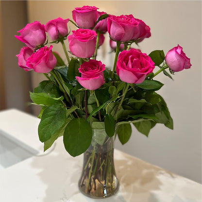 Long Stem Pink Rose Bouquet – SHIRLEY'S FLOWERS & SWEETS, Nashua NH