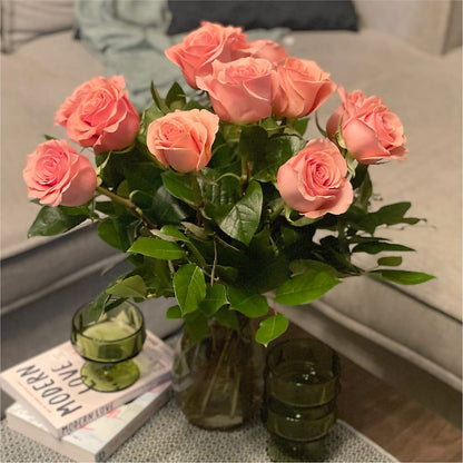 Long Stem Pink Rose Bouquet – SHIRLEY'S FLOWERS & SWEETS, Nashua NH