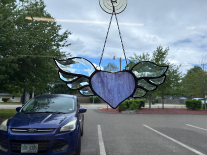 Winged Heart Stained Glass - Periwinkle – SHIRLEY'S FLOWERS & SWEETS, Nashua NH