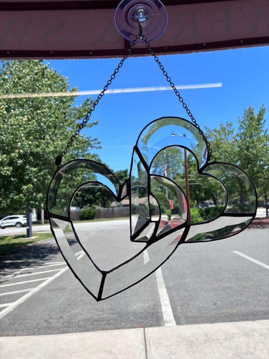 Overlapping 2 Hearts Stained Glass – SHIRLEY'S FLOWERS & SWEETS, Nashua NH