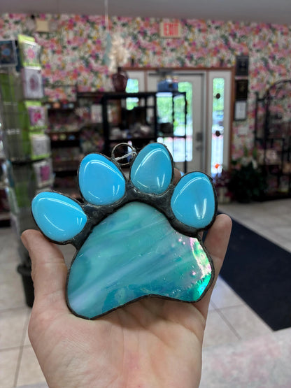 Stained Glass Blue Paw Print – SHIRLEY'S FLOWERS & SWEETS, Nashua NH