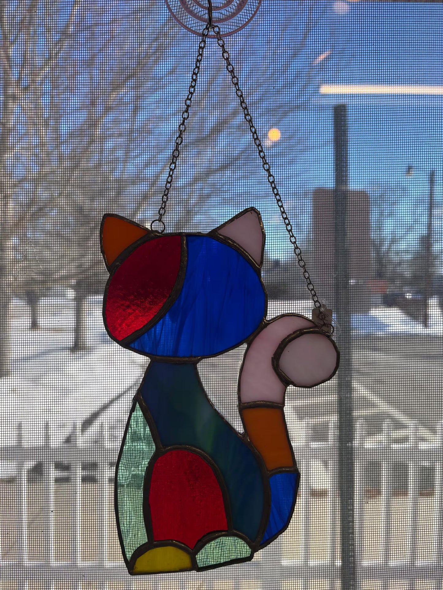 Stained Glass Calico Cat