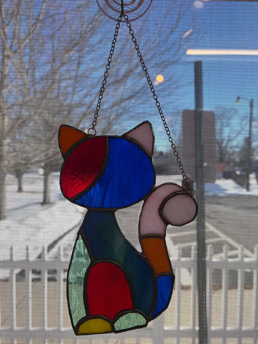 Stained Glass Calico Cat – SHIRLEY'S FLOWERS & SWEETS, Nashua NH