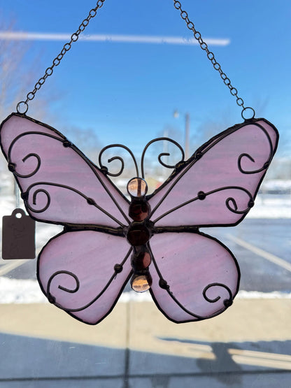 Stained Glass Purple Butterfly – SHIRLEY'S FLOWERS & SWEETS, Nashua NH