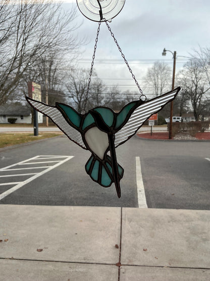 Stained Glass Teal Hummingbird – SHIRLEY'S FLOWERS & SWEETS, Nashua NH