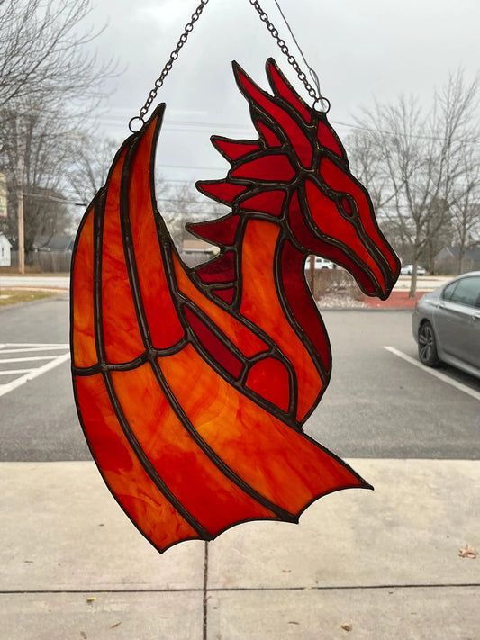 Stained Glass Red Fire Dragon – SHIRLEY'S FLOWERS & SWEETS, Nashua NH