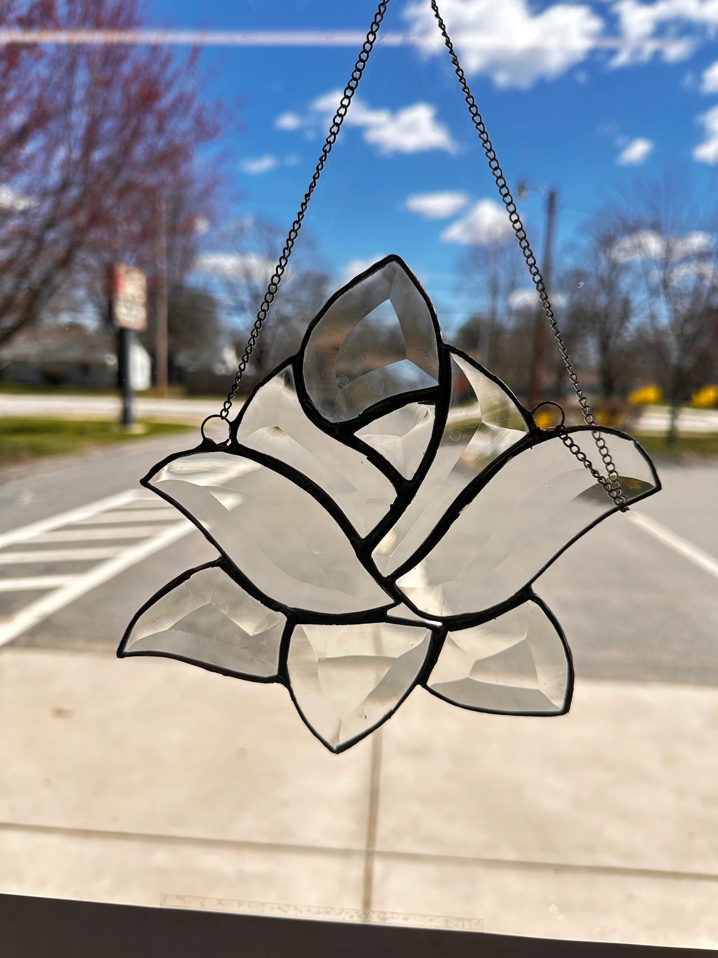 Stained Glass Beveled Rose