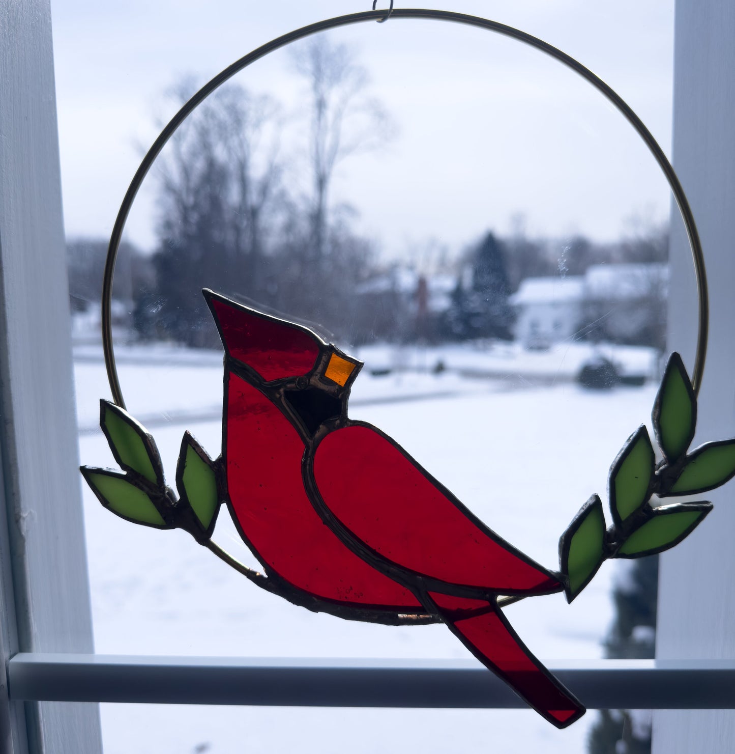 Stained Glass Cardinal Hoop