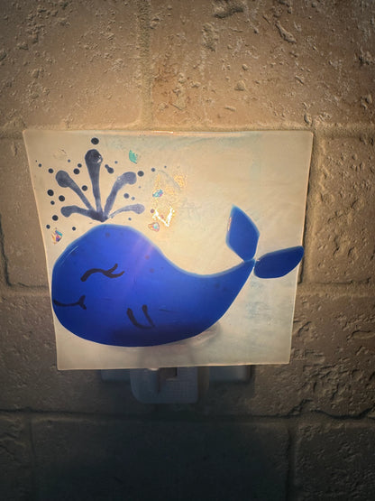 Fused Glass Whale Night Light – SHIRLEY'S FLOWERS & SWEETS, Nashua NH