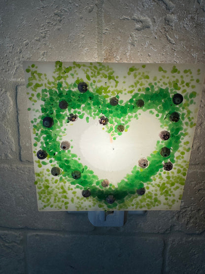 Fused Glass Floral Heart Night Light – SHIRLEY'S FLOWERS & SWEETS, Nashua NH
