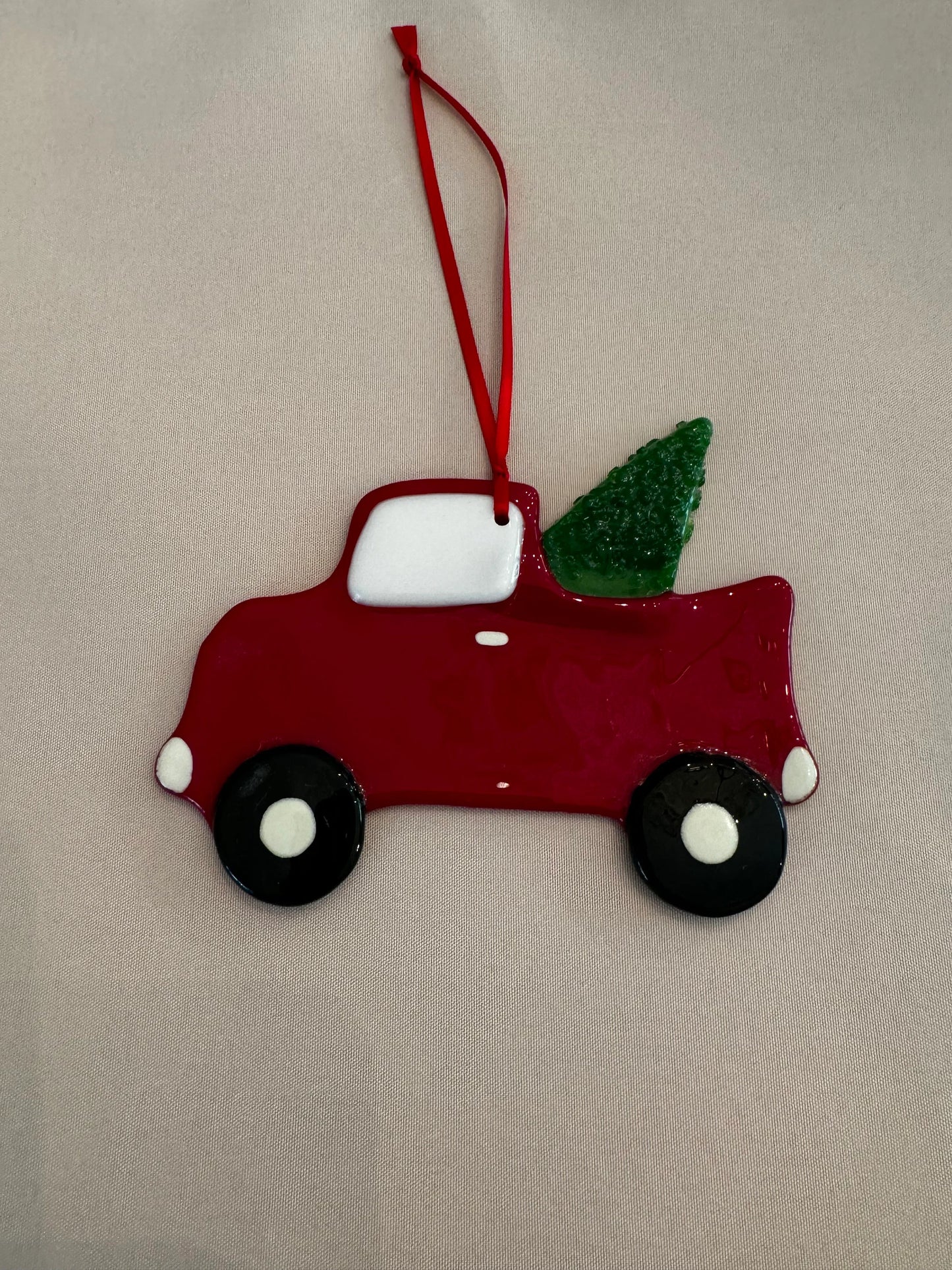 Fused Glass Red Truck