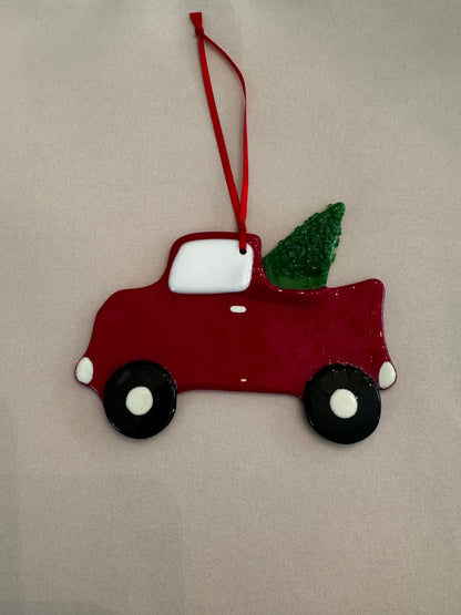 Fused Glass Red Truck – SHIRLEY'S FLOWERS & SWEETS, Nashua NH