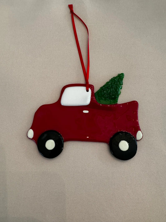 Fused Glass Red Truck – SHIRLEY'S FLOWERS & SWEETS, Nashua NH