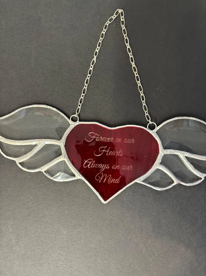 Stained Glass Memorial Heart – SHIRLEY'S FLOWERS & SWEETS, Nashua NH