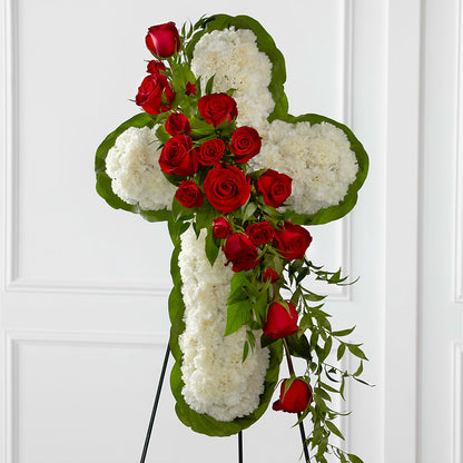 Floral Cross Easel – SHIRLEY'S FLOWERS & SWEETS, Nashua NH