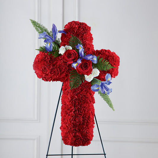 Faithful Hero Floral Cross – SHIRLEY'S FLOWERS & SWEETS, Nashua NH