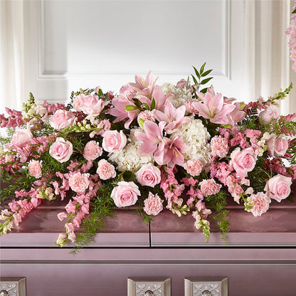 Life & Remembrance Casket Spray – SHIRLEY'S FLOWERS & SWEETS, Nashua NH