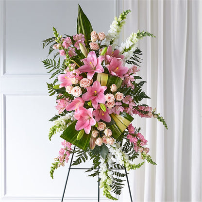 Elegant Embrace Standing Spray – SHIRLEY'S FLOWERS & SWEETS, Nashua NH