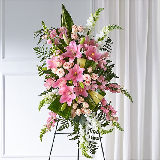Elegant Embrace Standing Spray – SHIRLEY'S FLOWERS & SWEETS, Nashua NH