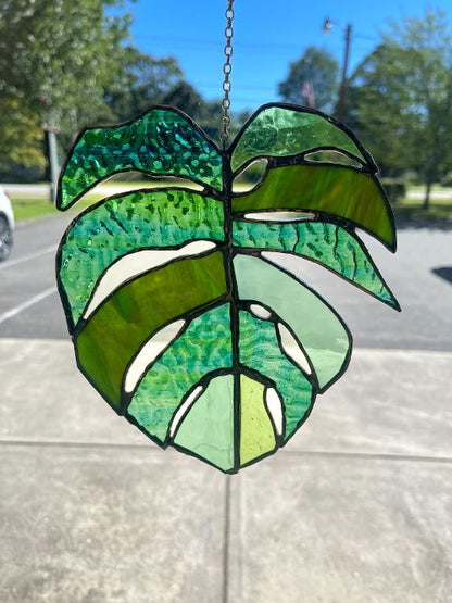 Stained Glass Monstera Leaf – SHIRLEY'S FLOWERS & SWEETS, Nashua NH