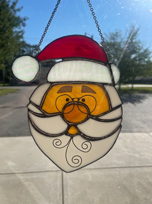 Stained Glass Santa