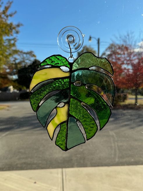 Stained Glass Monstera Leaf