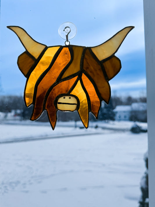 Stained Glass Highland Cow