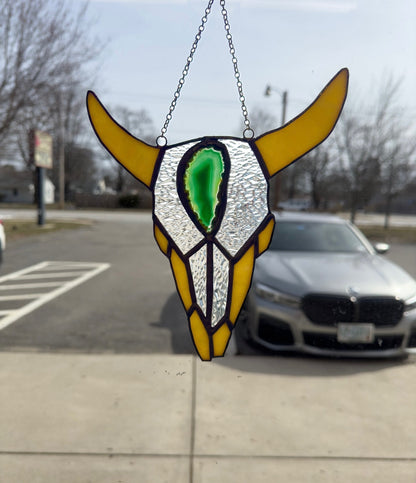 Stained Glass Cow Skull – SHIRLEY'S FLOWERS & SWEETS, Nashua NH
